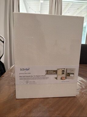 Pottery Barn Kids x Savor Exclusive Baby Vault Box Shagreen Keepsake Box Ivory